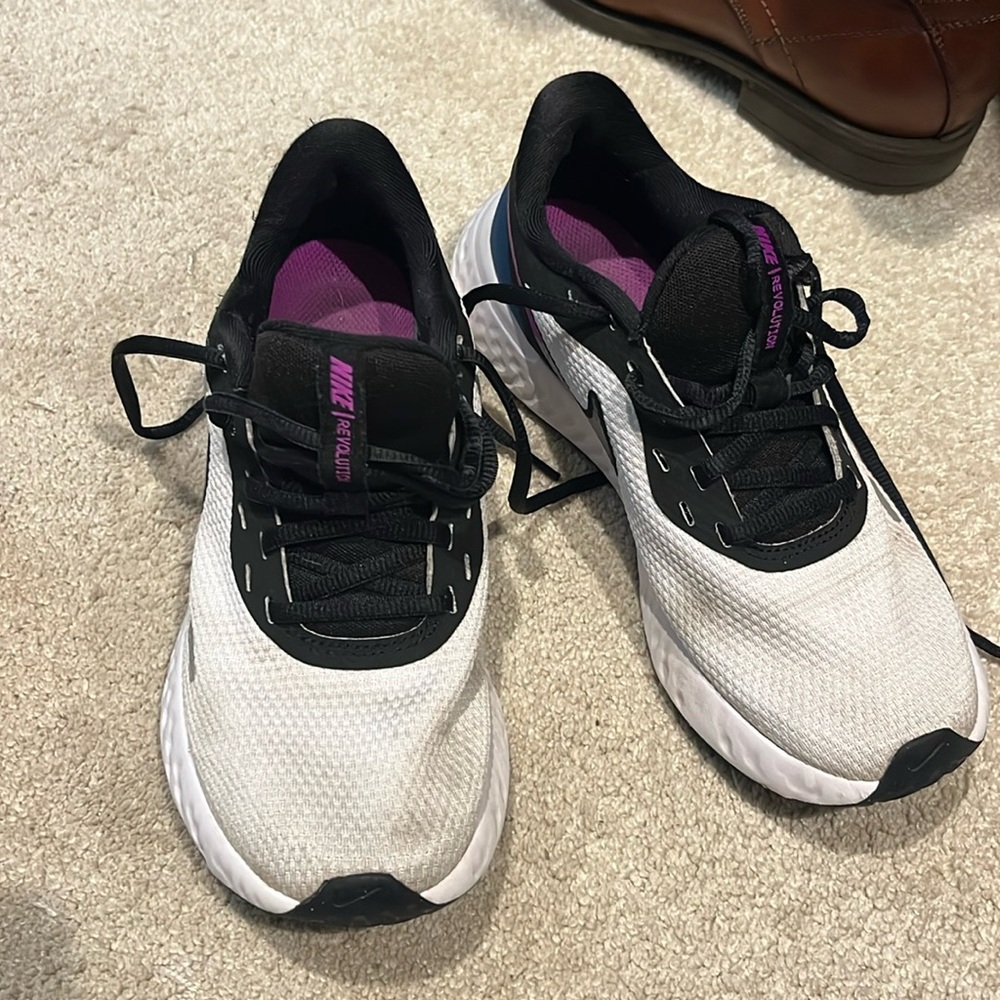 Nike Women's Athletic Shoes - Black, White, and Purple